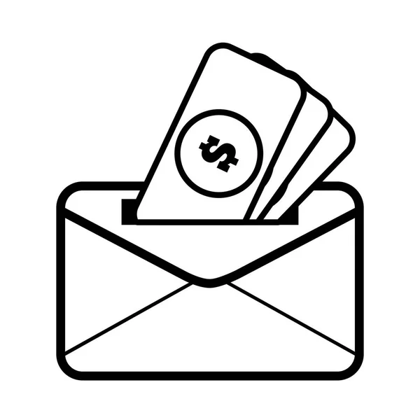 Argent email enveloppe message lettre ligne — Image vectorielle