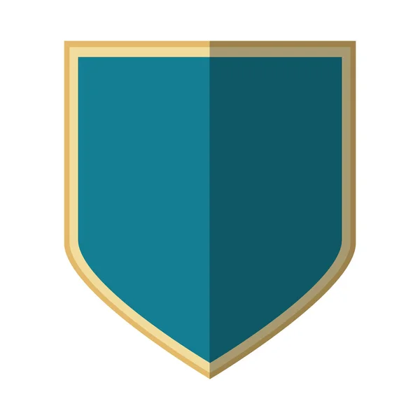 Silver shield protection badge shadow — Stock Vector
