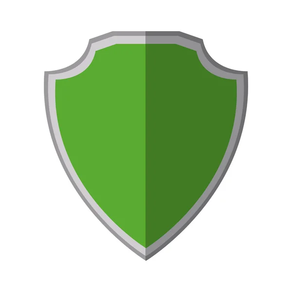 Verde escudo protección sello sombra — Vector de stock