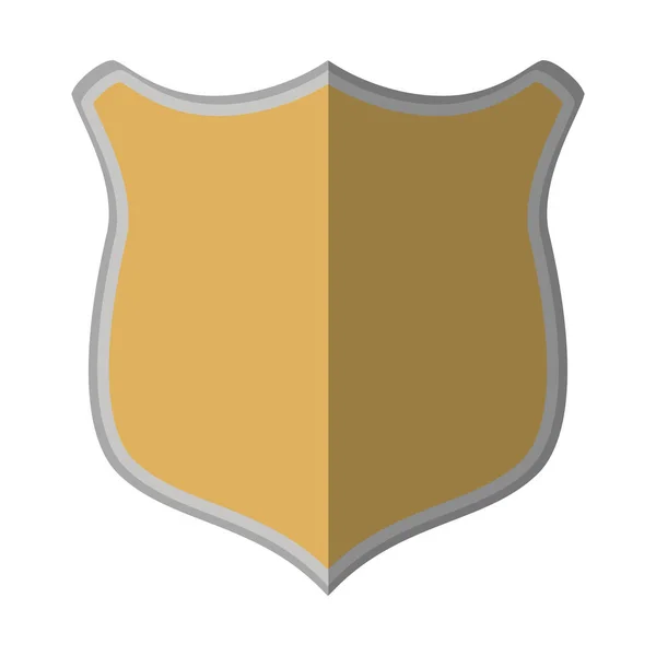 Protection bouclier mediavel emblème ombre vide — Image vectorielle