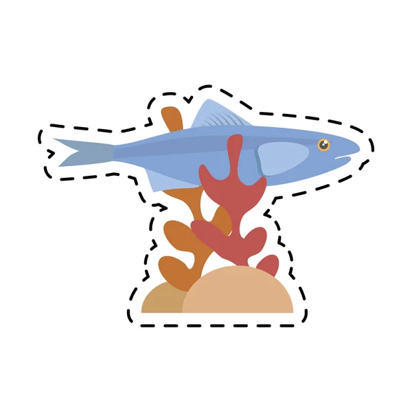 Sardine fruits de mer sealife corail — Image vectorielle