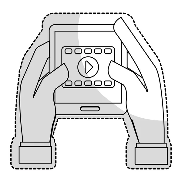 Immagine dell'icona relativa a film o video — Vettoriale Stock