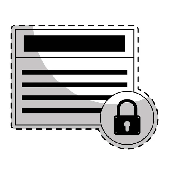 Cadre de fenêtre avec icône cadenas — Image vectorielle