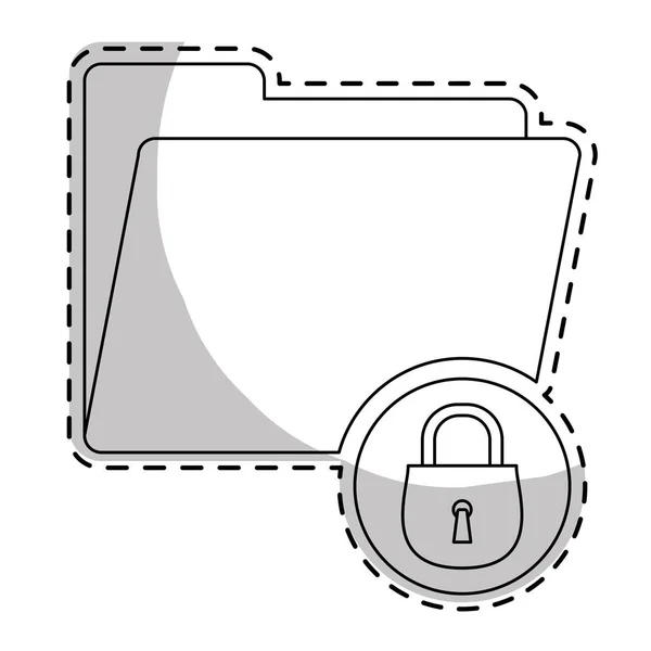 Dossier avec icône de cadenas — Image vectorielle