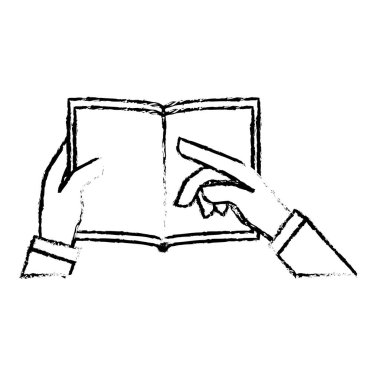 Bir kitabı tutan el.