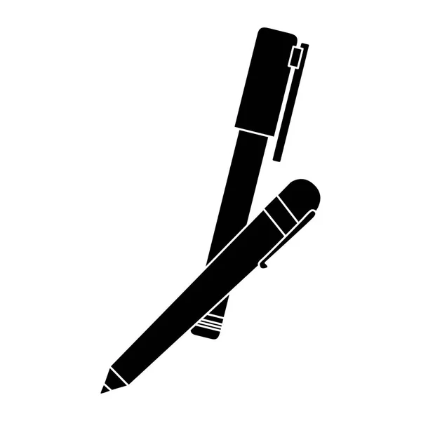 Pen- en markeringsontwerpen pictogramafbeelding — Stockvector
