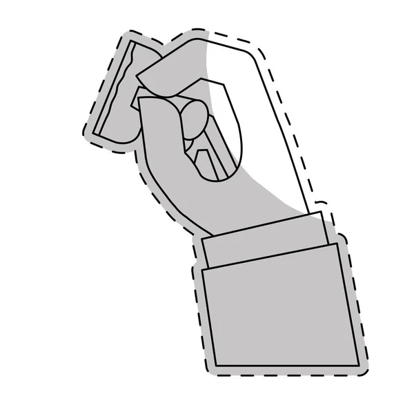 Mão segurando imagem ícone de carimbo —  Vetores de Stock