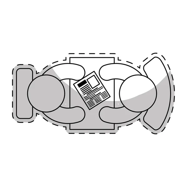 Geschäftsleute Teamarbeit verwandte Ikone Image — Stockvektor