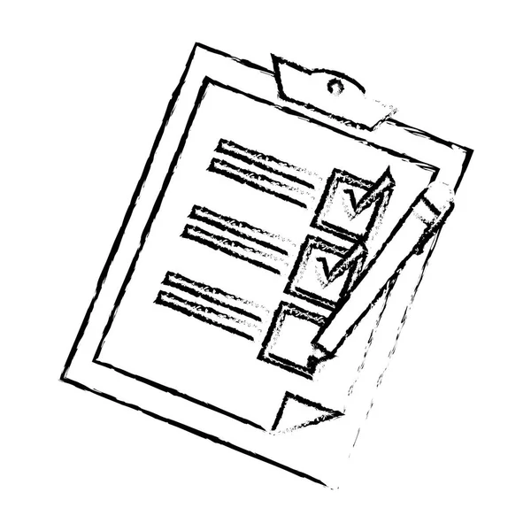 Контрольный лист и ручка — стоковый вектор