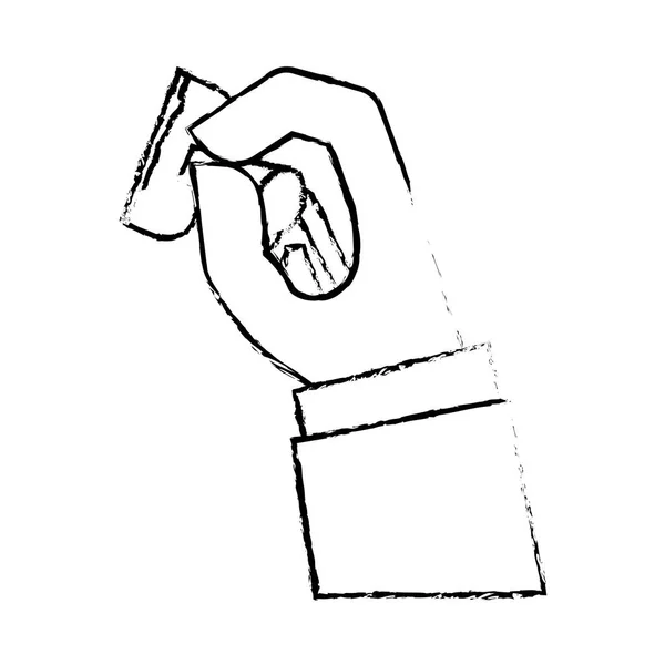 Handen håller en stämpel — Stock vektor