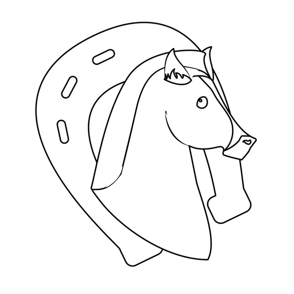 Caballo equino icono imagen — Vector de stock