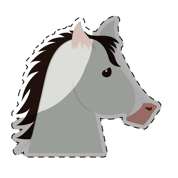 Paard paarden pictogramafbeelding — Stockvector