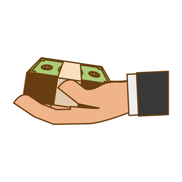 Gotówce pieniędzy związanym z ikony obraz — Wektor stockowy