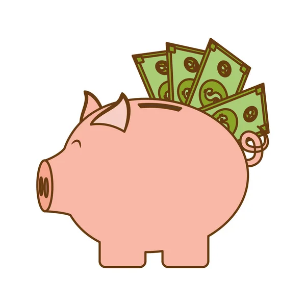 Imagem de ícone de dinheiro do banco porquinho — Vetor de Stock