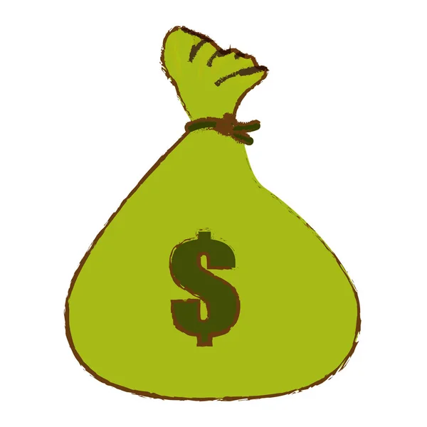 Sac avec argent — Image vectorielle