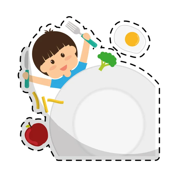 Imagen icono de alimentación saludable — Vector de stock