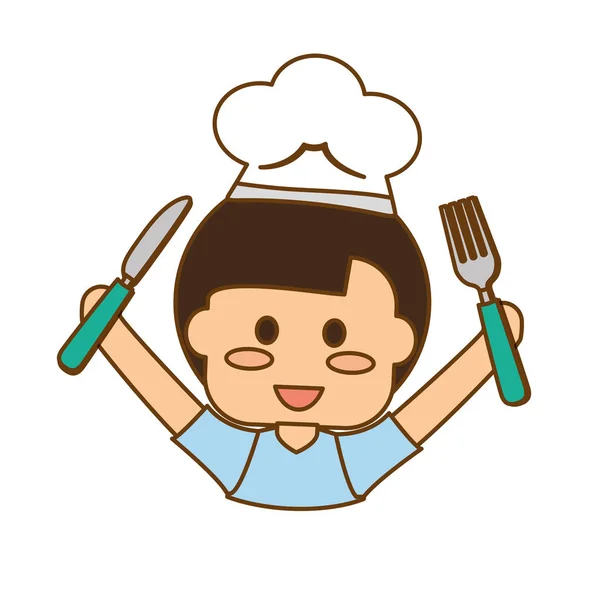 Niño feliz con la alimentación saludable iconos relacionados imagen — Vector de stock