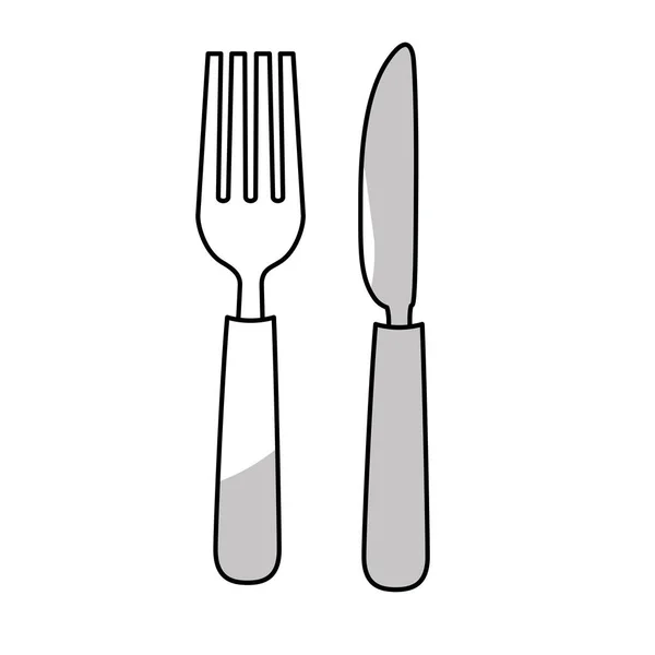 Yemek çatal bıçak takımı simge görüntüsü — Stok Vektör