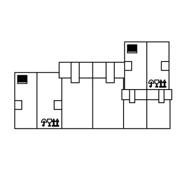Kargo nakliye veya ilgili simgeler resim işleme