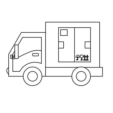 Kargo veya teslimat kamyonu simge görüntüsü