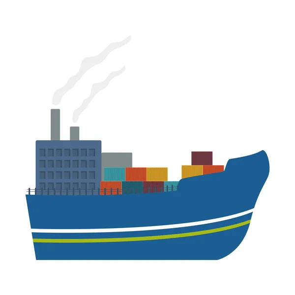 Pictogram vrachtschip — Stockvector