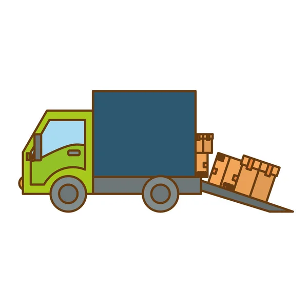 Imagen icono de camión de carga o entrega — Vector de stock