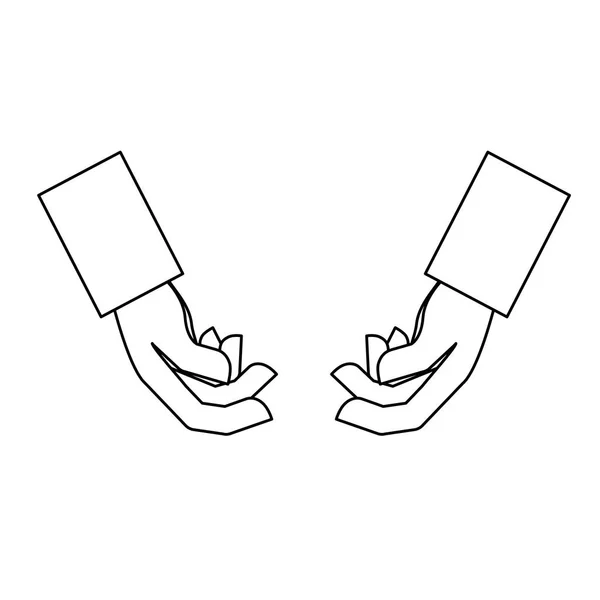 Leere Hände beim Halten des Symbolbildes — Stockvektor