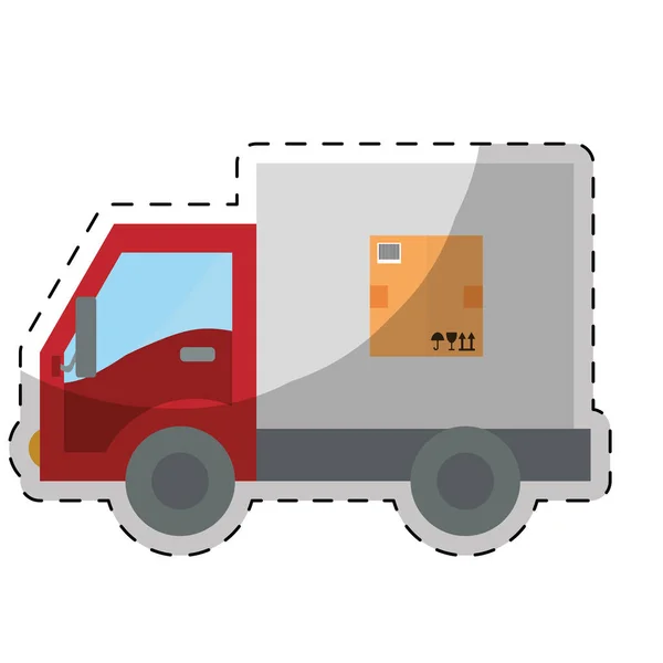 Vracht of levering vrachtwagen pictogramafbeelding — Stockvector