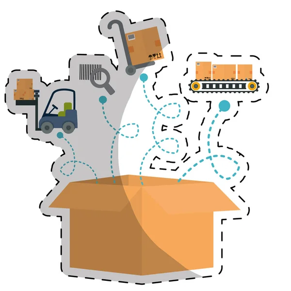 Imagem de ícones relacionados ao transporte ou manuseio de carga —  Vetores de Stock