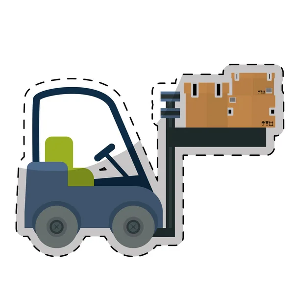 Vorkheftruck vrachtwagen pictogram — Stockvector