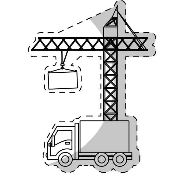 Symbool van de machine van de kraan — Stockvector