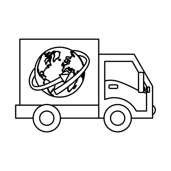 Levering of lading vrachtwagen pictogramafbeelding — Stockvector