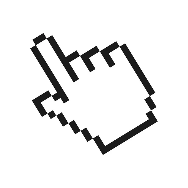 Pixelated hand cursor icon image — Stock Vector