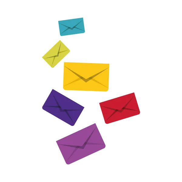 Mensagem envelope correio ícones relacionados imagem —  Vetores de Stock
