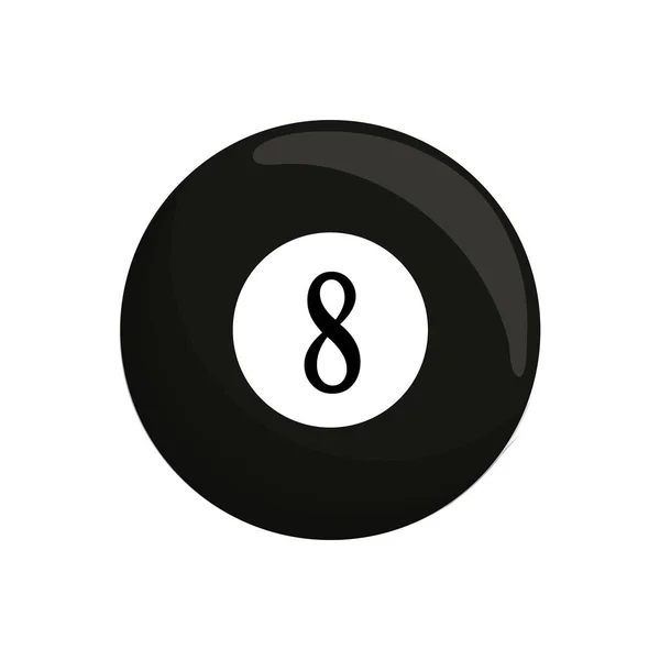Kugel schwarzes Billard acht Symbol — Stockvektor