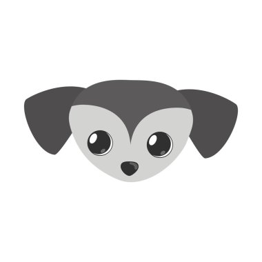 küçük köpek yüz gri evde beslenen hayvan simgesi