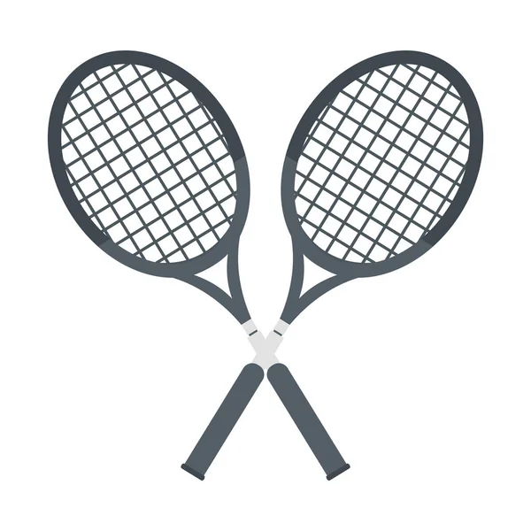 Twee racket gekruist tennis afbeelding — Stockvector