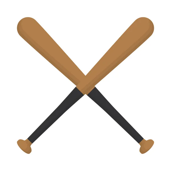 Baseball crossed bats wooden design — Stock Vector