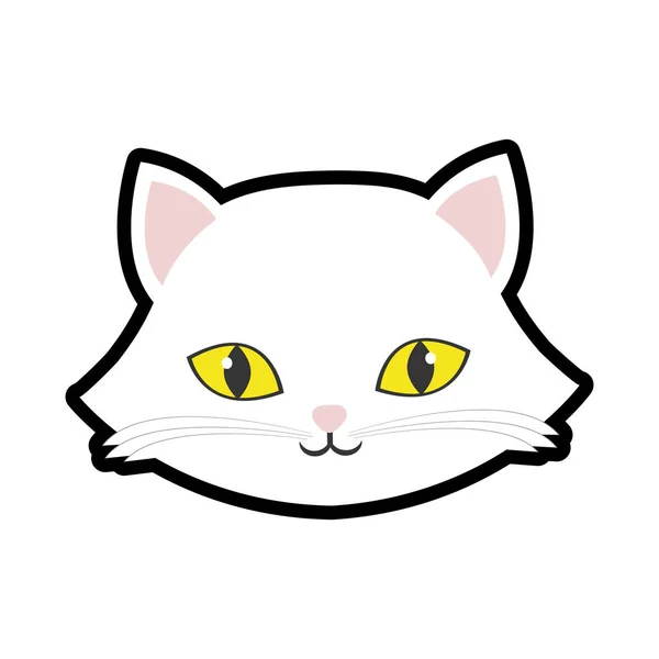Weiße Katze Kätzchen gelbe Augen Tier niedlich — Stockvektor