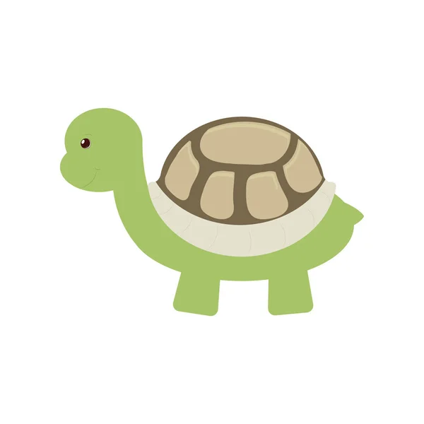 Tortuga juguete mascota divertido icono — Vector de stock