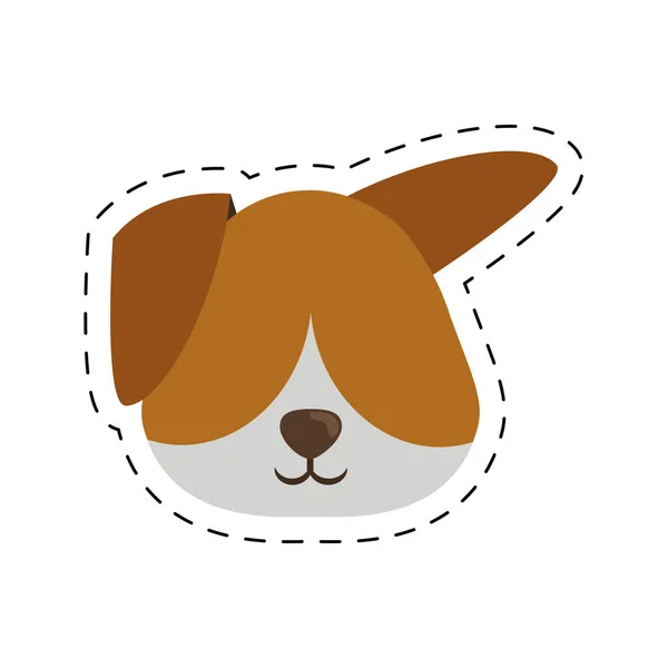 Gesicht Doggy Haustier mit Linie gepunktet — Stockvektor