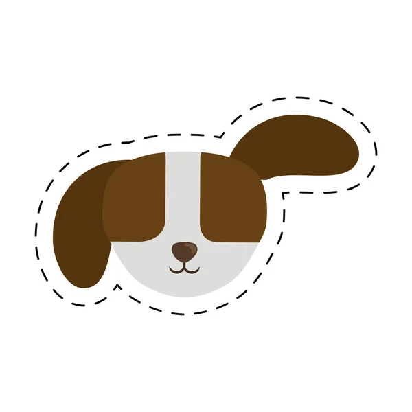 Μικρό κουτάβι σκυλί συντροφιάς γραμμή διακεκομμένη — Διανυσματικό Αρχείο