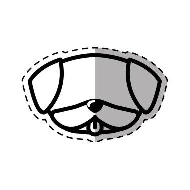 yüz köpek yavrusu sevimli dilini nokta çizgi gölge