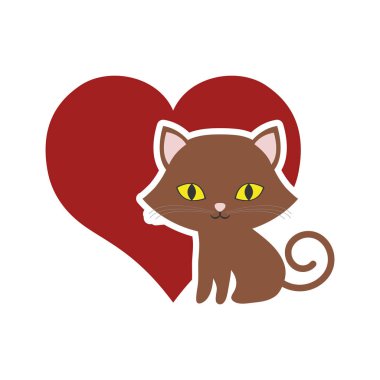 kedi doğurmak hayvan memeli kırmızı kalp