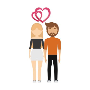 iki sevgi kalpleri ilişki içinde