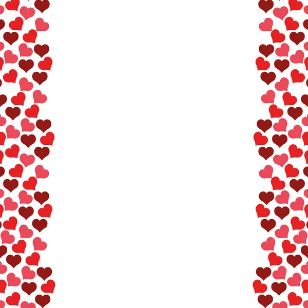 Coeurs amour cadre sans couture motif conception — Image vectorielle