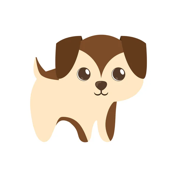 Lindo cachorro poco marrón de pie — Archivo Imágenes Vectoriales