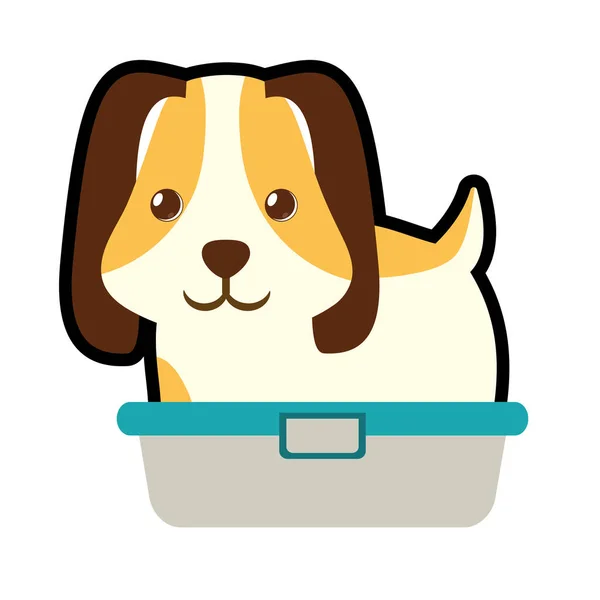 Lindo cachorro pequeña mascota bañera doméstica — Archivo Imágenes Vectoriales