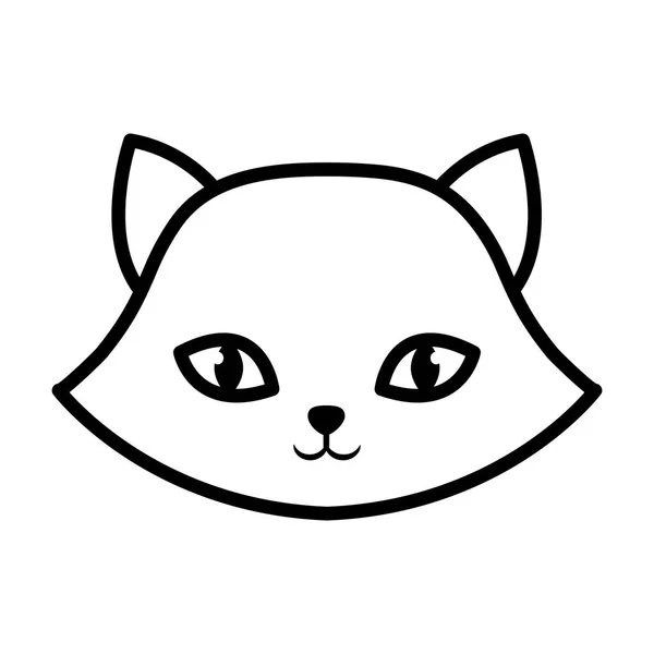 Visage chat race animal mammifère contour — Image vectorielle