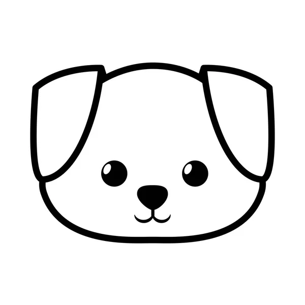 Face dog adorable pedigree outline — Stock Vector